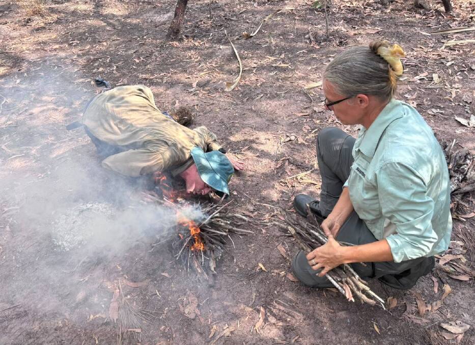 We're lighting a fire.