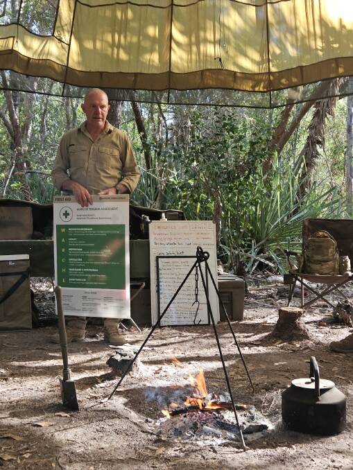 Alone - Australia bushcraft and survival instructor Gordon Dedman in the outdoors classroom.