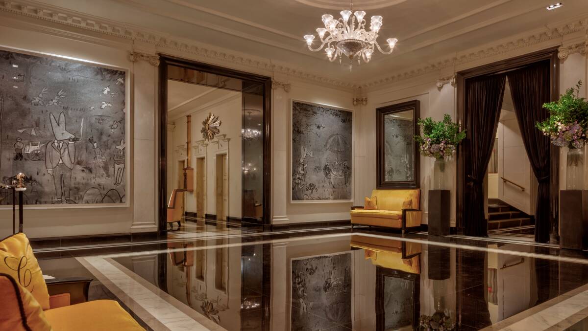 The gleaming lobby at the Carlyle.