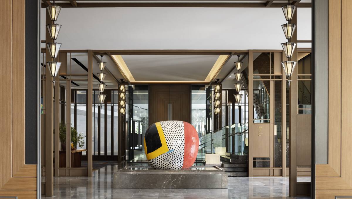 The hotel's dramatic entrance. The hotel's dramatic entrance.