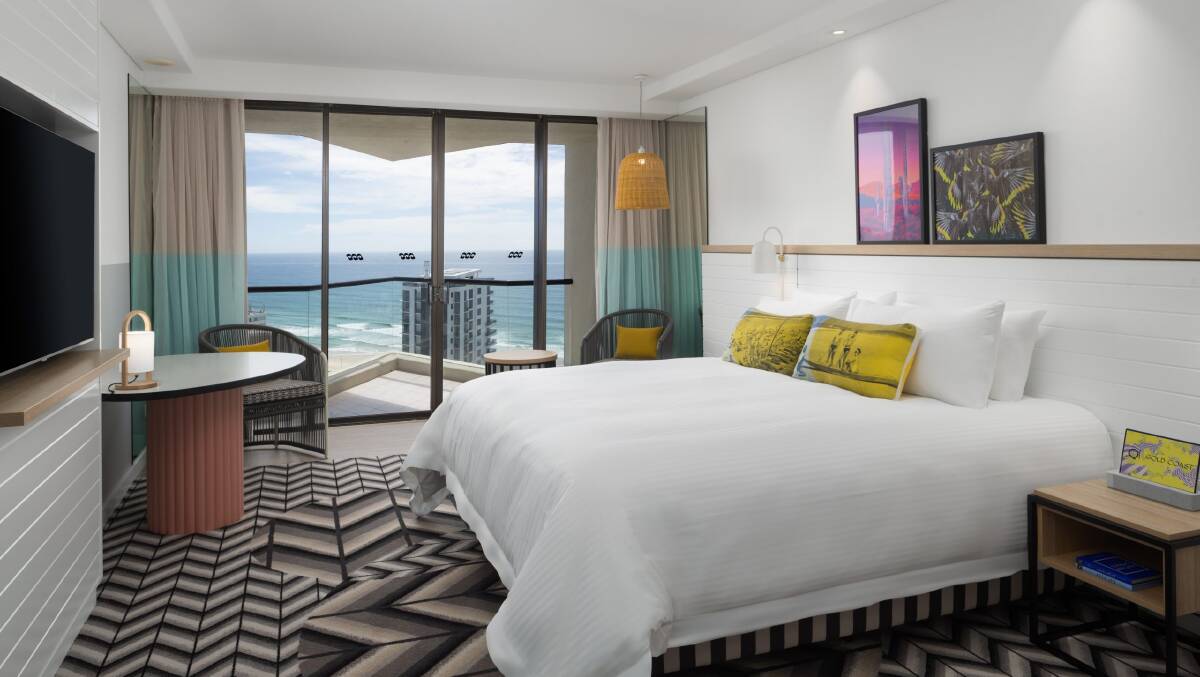 A guestroom at QT Gold Coast.