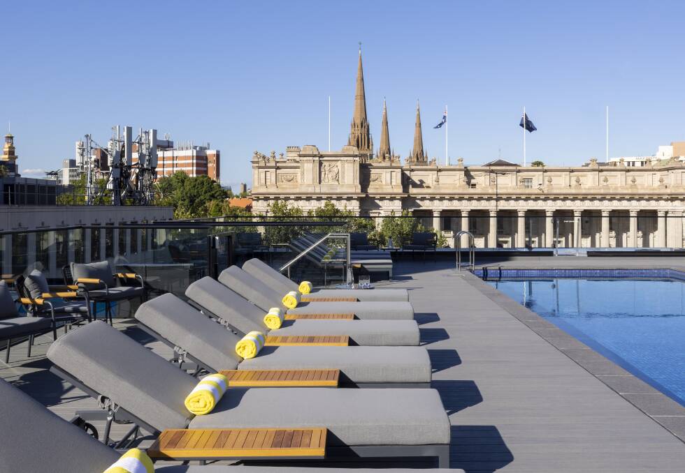 Le Meridien's rooftop pool. Picture: Akash Arora Le Meridien's rooftop pool. Picture: Akash Arora