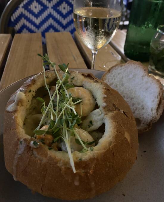 Seafood chowder at D'Vine. Picture: Kate Cox Seafood chowder at D'Vine. Picture: Kate Cox