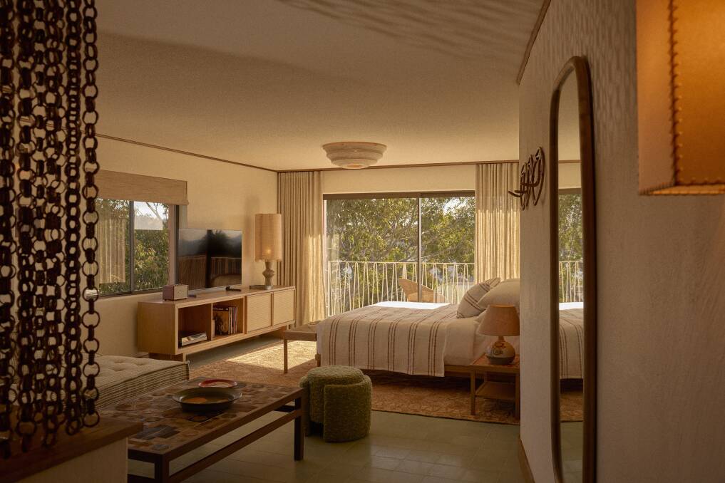 A mountain-view room.