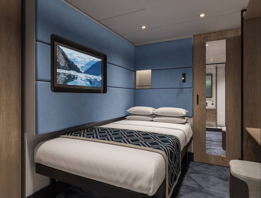 A swank stateroom for one on an NCL ship.
