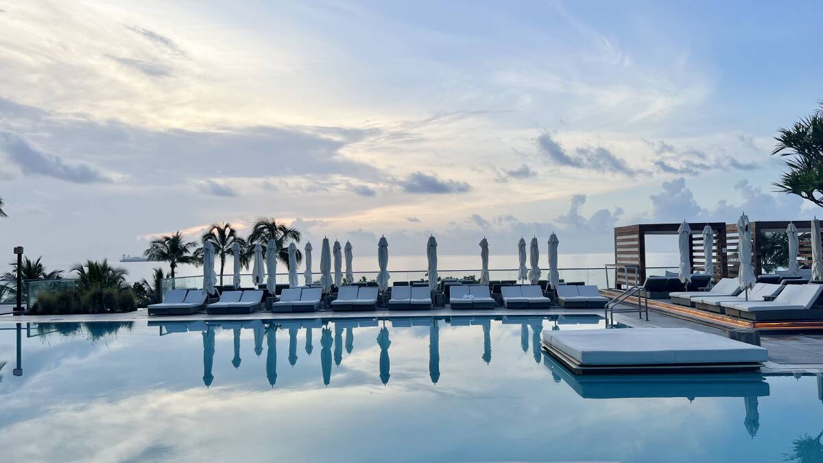 One of the four swimming pools at 1 Hotel South Beach. One of the four swimming pools at 1 Hotel South Beach.