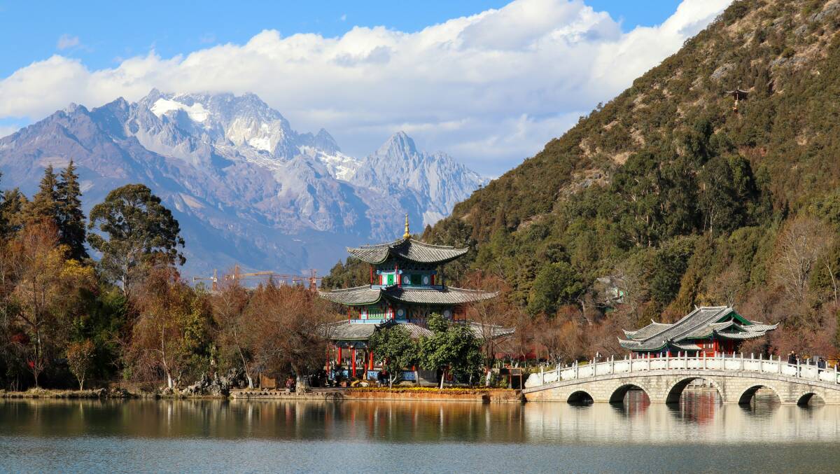The Black Dragon Pool in Lijiang, China. The Black Dragon Pool in Lijiang, China.