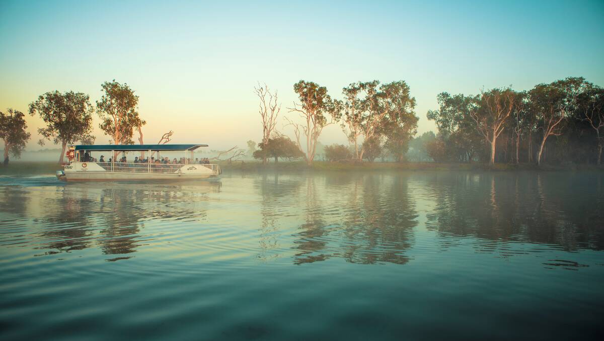 A sunrise Yellow Water billabong cruise in the Northern Territory. A sunrise Yellow Water billabong cruise in the Northern Territory.