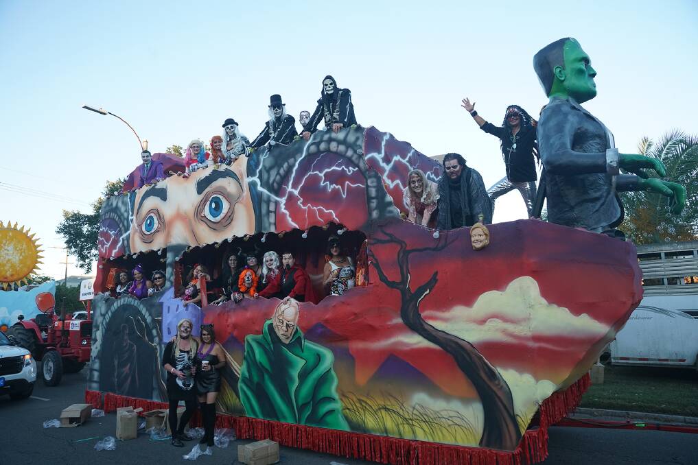 The Krewe of Boo parade. The Krewe of Boo parade.