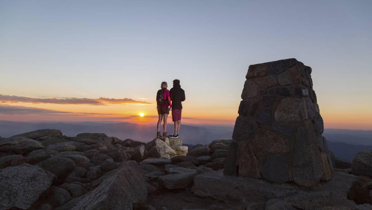 The summit of Mount Kosciuszko. Pictures: Tourism Snowy Mountains The summit of Mount Kosciuszko. Pictures: Tourism Snowy Mountains