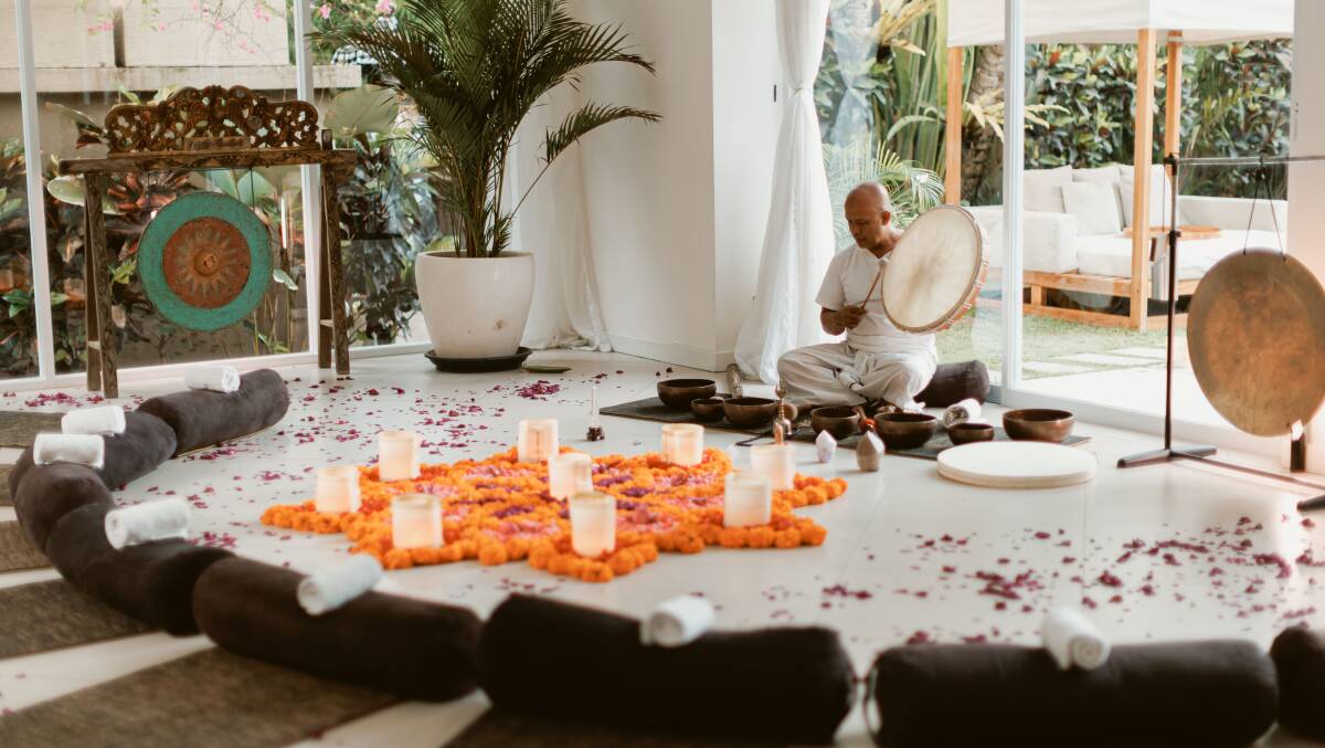 A sound bath session.