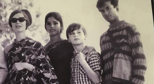 The writer (third from left) travelled by sea to India with his family in the 1960s.