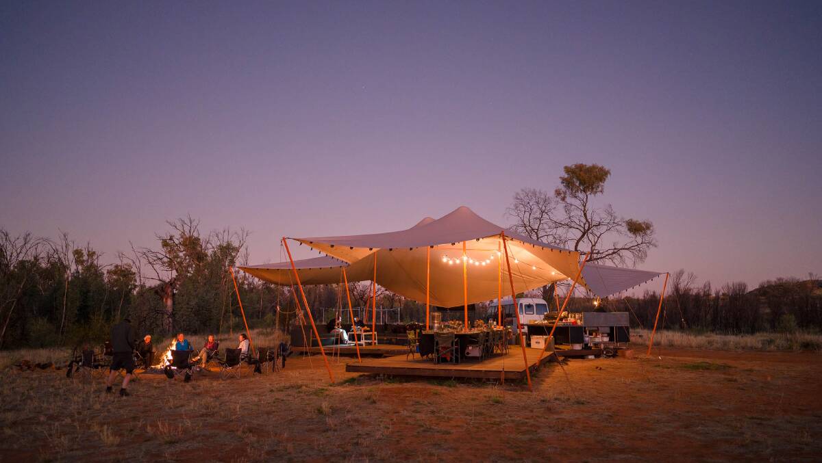The central tent for dining and socialising. The central tent for dining and socialising.