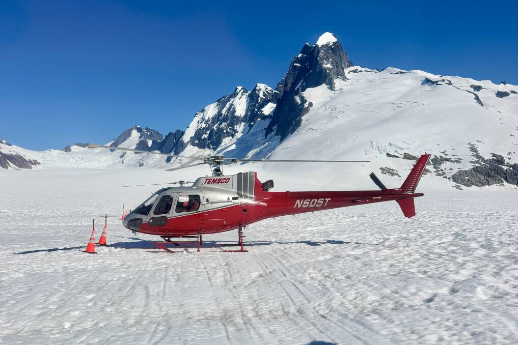 The dog-sledding tour starts with a scenic helicopter flight from Juneau airport to Mendenhall Glacier. Picture by Akash Arora The dog-sledding tour starts with a scenic helicopter flight from Juneau airport to Mendenhall Glacier. Picture by Akash Arora