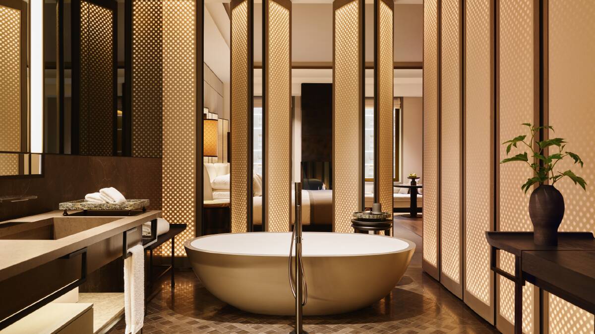 A stunning ensuite at Aman New York.