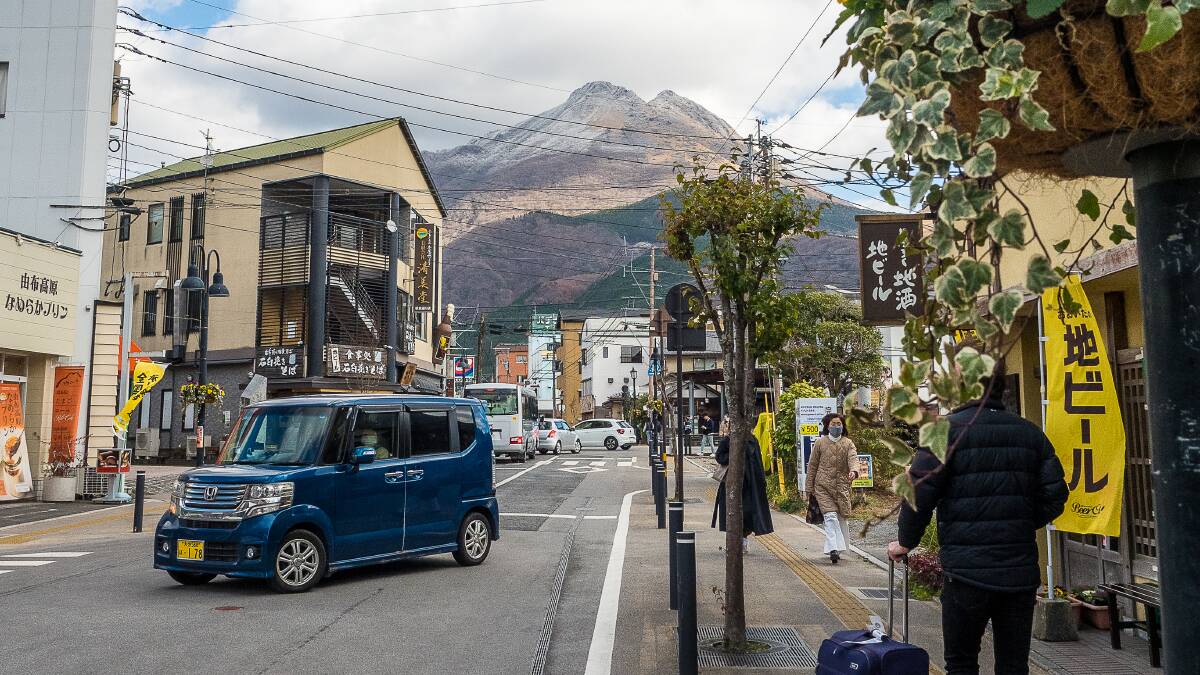 Hot spring town of Yufuin at the foot of Mt Yufu on Kyushu island. Picture: Emily McAuliffe Hot spring town of Yufuin at the foot of Mt Yufu on Kyushu island. Picture: Emily McAuliffe