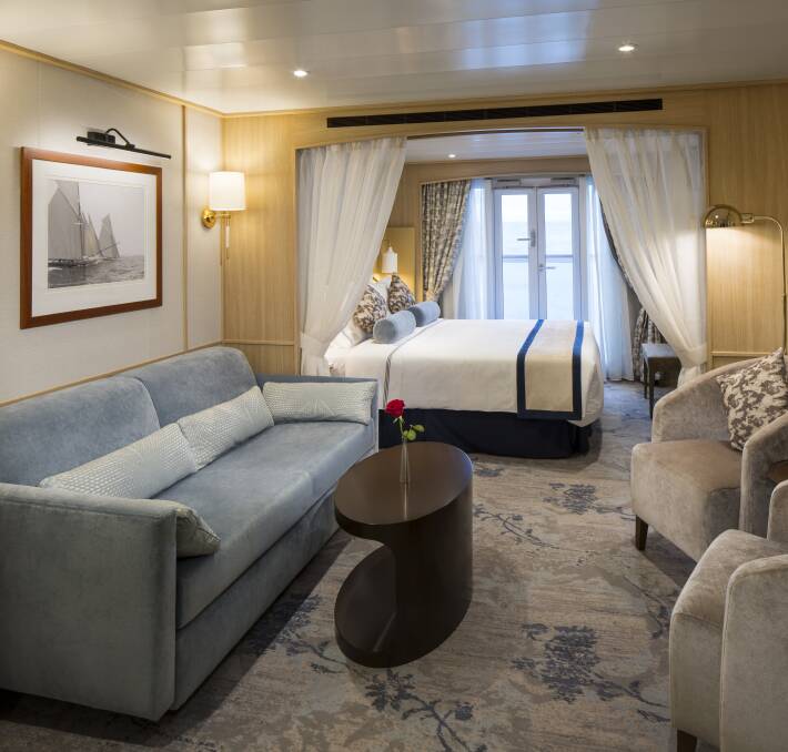 A balcony suite on board.