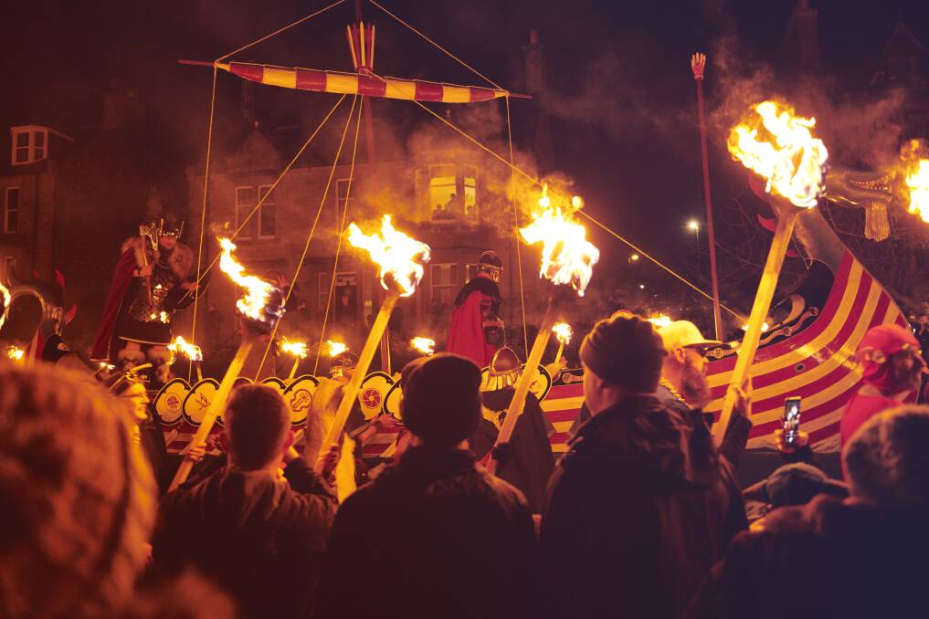 Up Helly Aa, a local winter fire festival. Up Helly Aa, a local winter fire festival.
