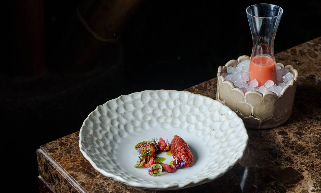 Fine dining at Kubu Restaurant. Fine dining at Kubu Restaurant.
