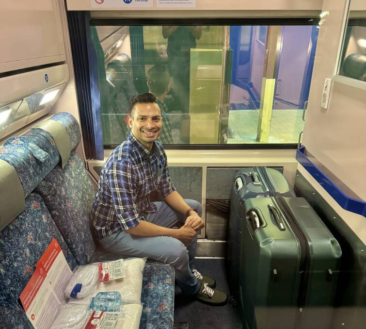 The writer on his way from Sydney to Melbourne.