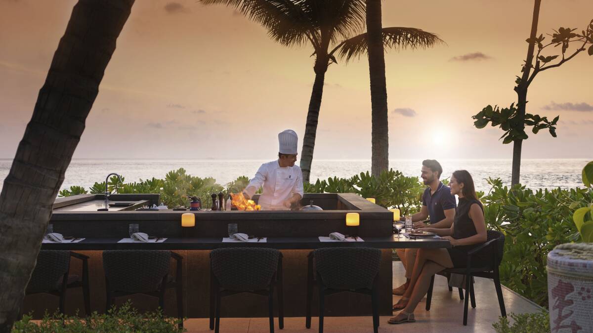 The outdoor chef's table at Japanese restaurant, Iawu. The outdoor chef's table at Japanese restaurant, Iawu.