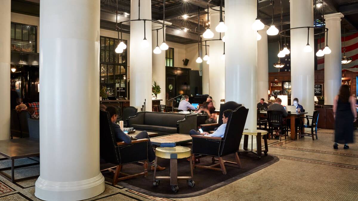 Ace Hotel's inviting lobby.