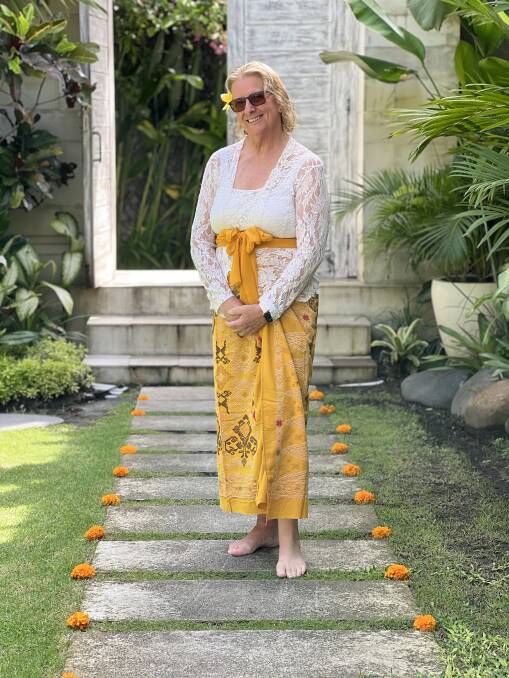 The writer in kebaya.
