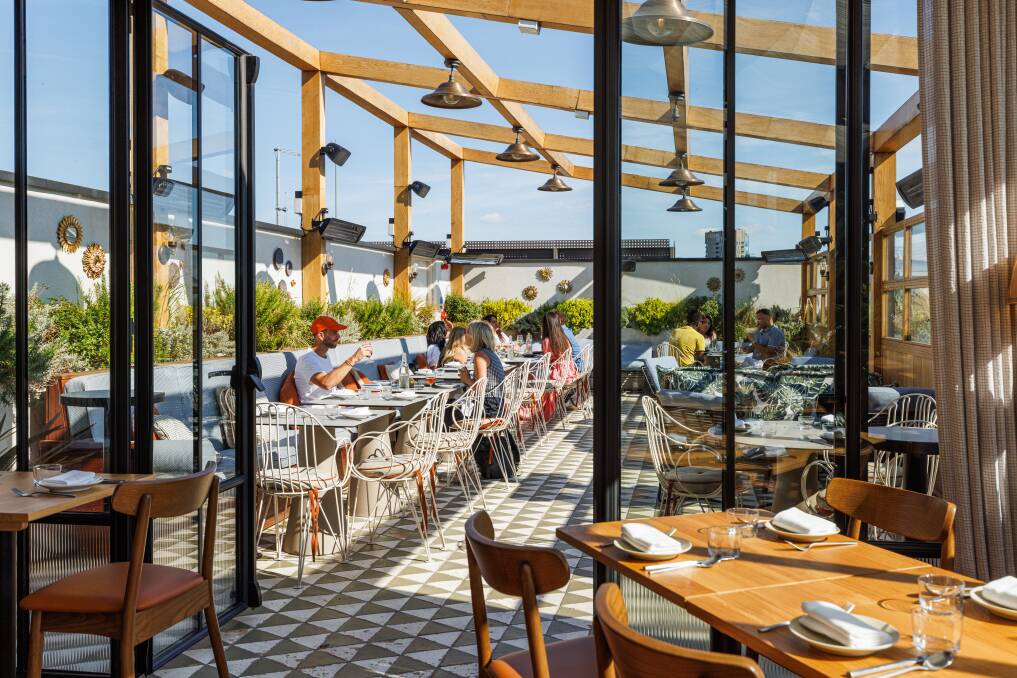 The Hoxton hotel's rooftop area.