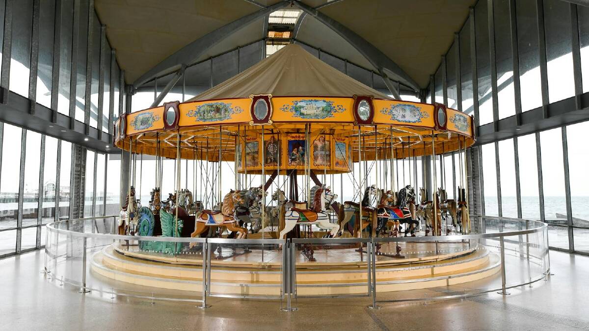 The historic 1892 vintage carousel. The historic 1892 vintage carousel.