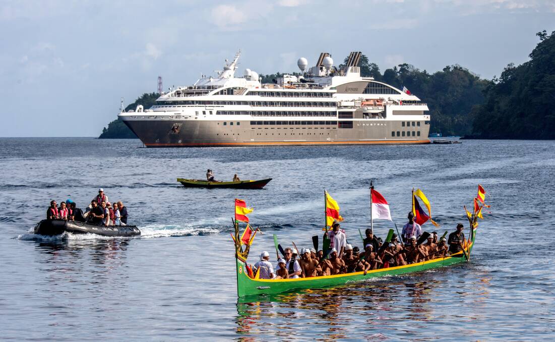 A Ponant vessel in Indonesia.