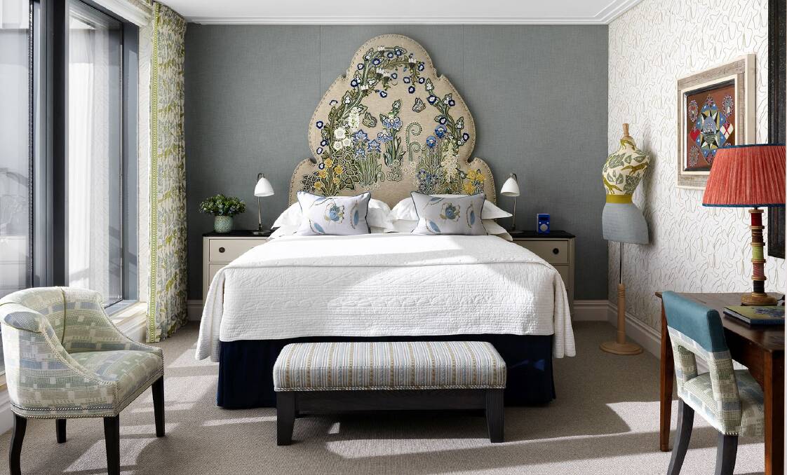 A guestroom at Ham Yard Hotel.