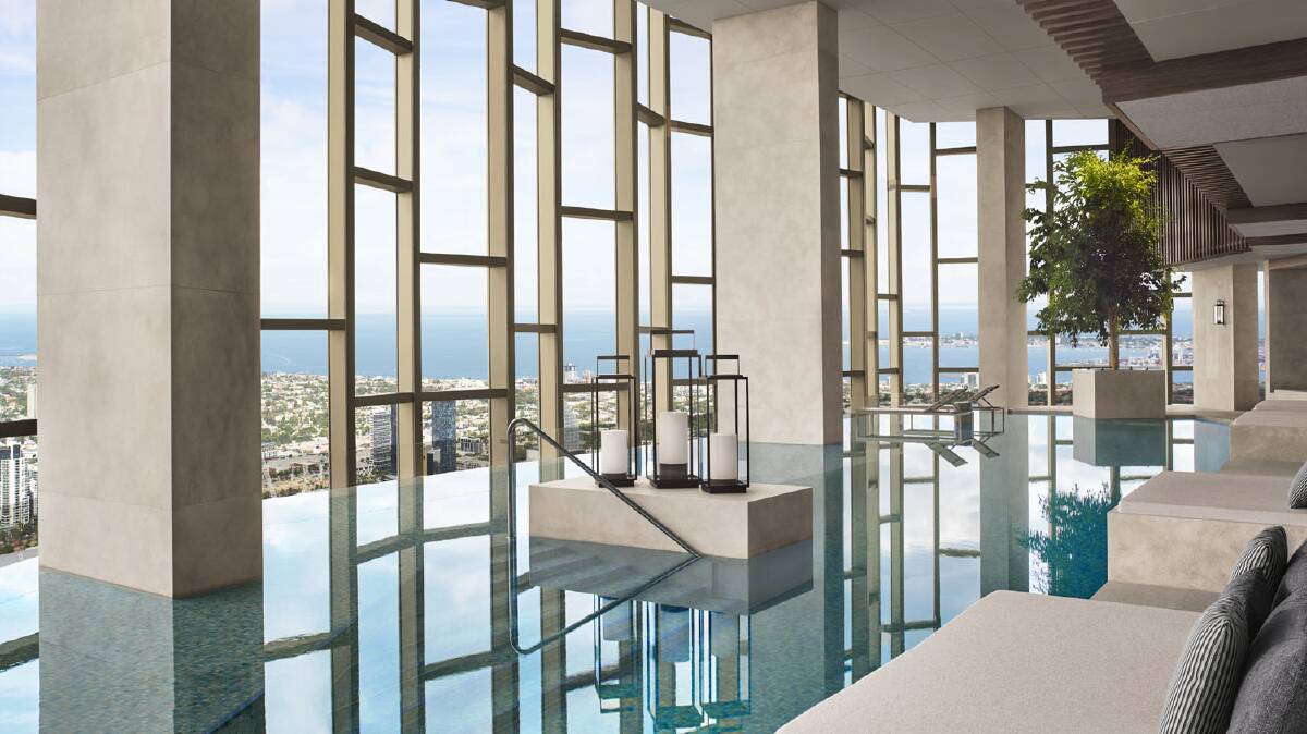 The hotel's swimming pool on level 64.