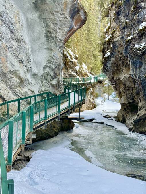 Hiking through Johnston Canyon. Picture: Akash Arora Hiking through Johnston Canyon. Picture: Akash Arora