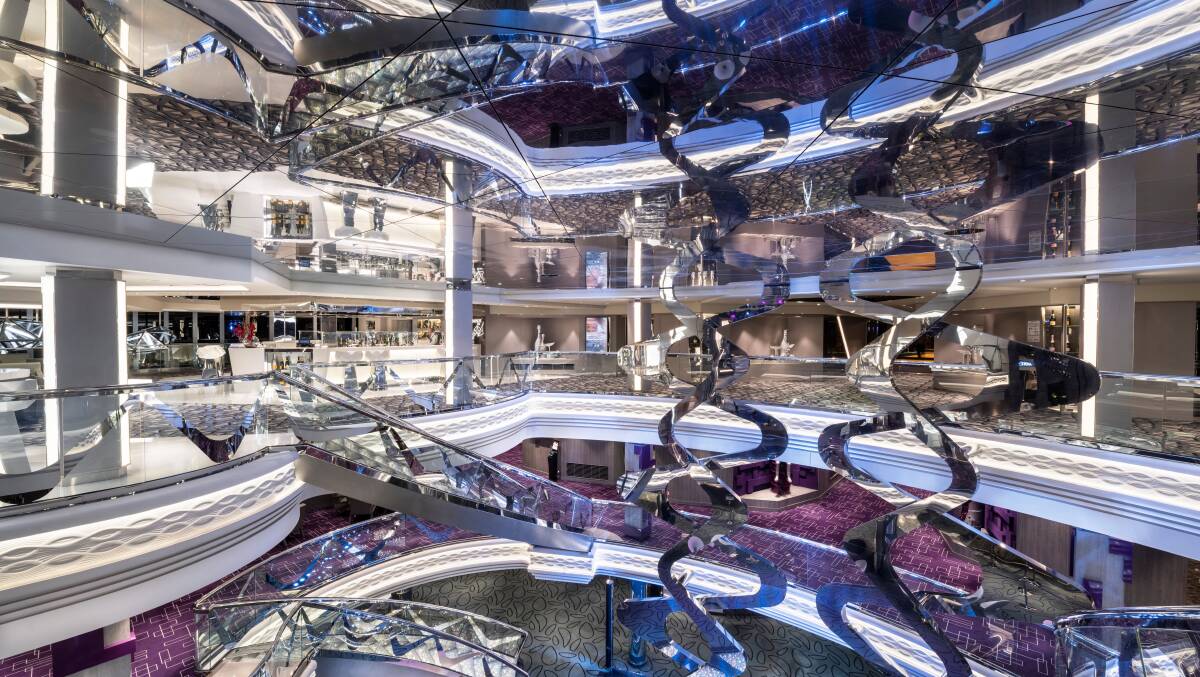 MSC Bellissima's dazzling atrium. MSC Bellissima's dazzling atrium.