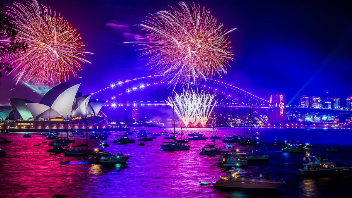 Midnight fireworks in Sydney on New Year's Eve. Picture: DNSW/Keith McInnes