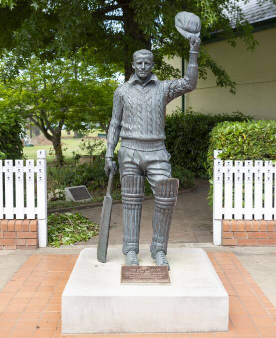 Donald Bradman sculpture outside Bowral's Bradman Museum. Picture by Mark Daffey Donald Bradman sculpture outside Bowral's Bradman Museum. Picture by Mark Daffey