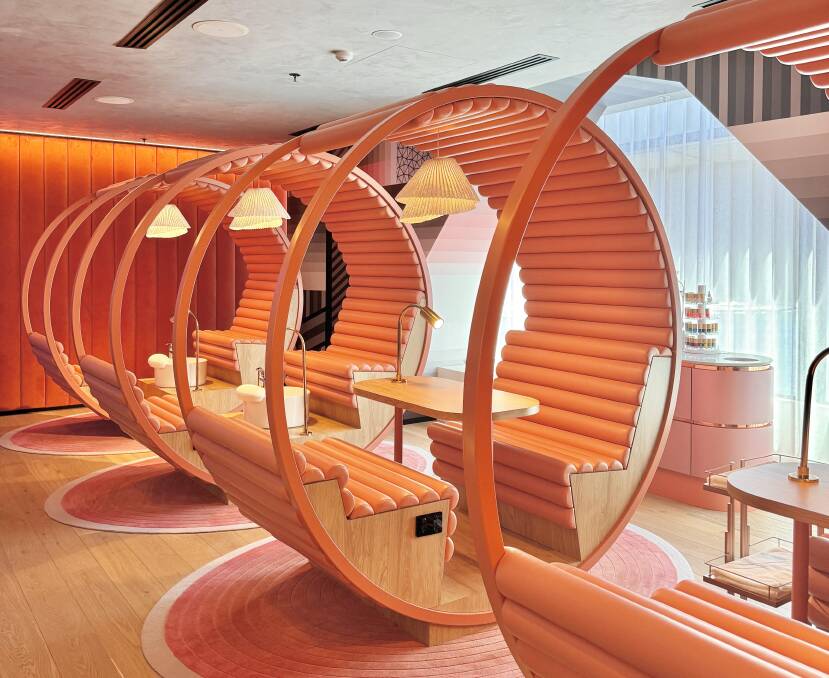 Manicure booths at the onsite spa. Manicure booths at the onsite spa.