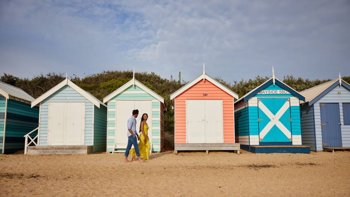 The colourful bathing boxes of Brighton. Picture: Visit Victoria The colourful bathing boxes of Brighton. Picture: Visit Victoria