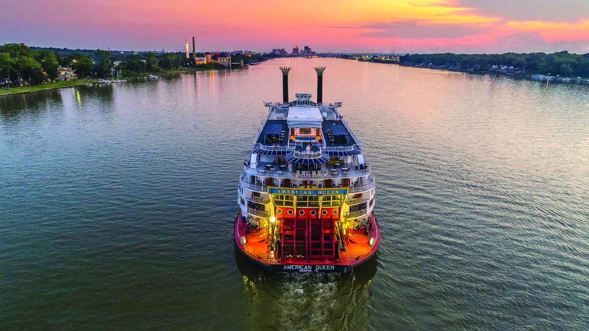 American Queen Voyages' paddlewheeler. American Queen Voyages' paddlewheeler.