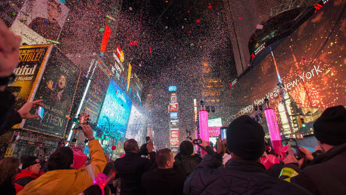 End-of-year celebrations at Times Square, New York.