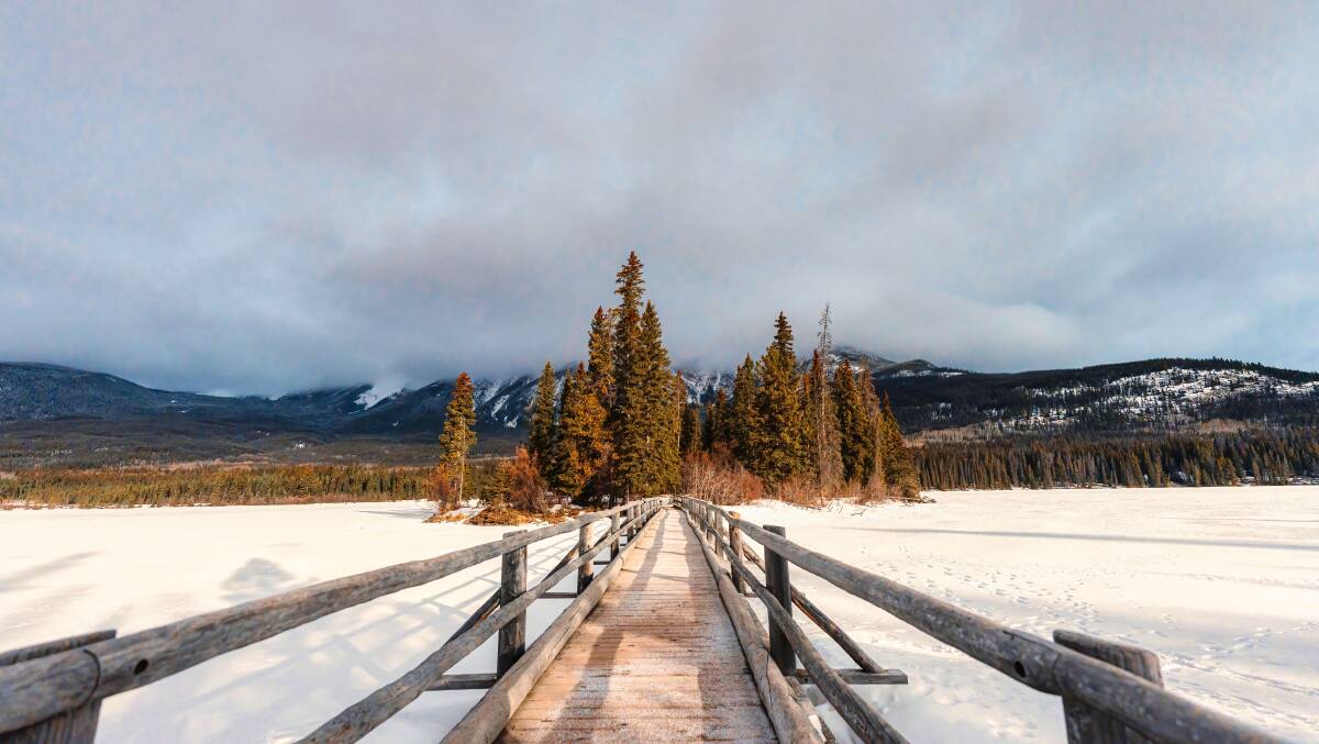 The frozen Pyramid Lake. Picture: Getty Images The frozen Pyramid Lake. Picture: Getty Images