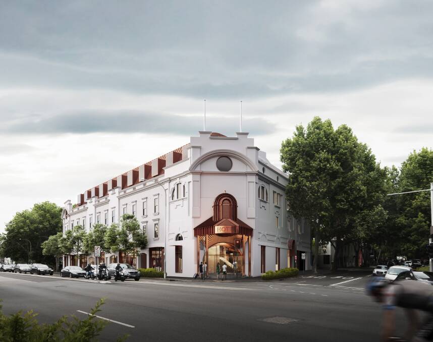 A render of Paddington, NSW's 25hours Hotel The Olympia. Picture supplied