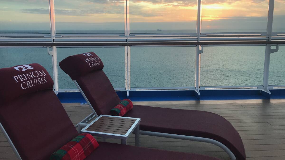 A Princess Cruises ship. A Princess Cruises ship.