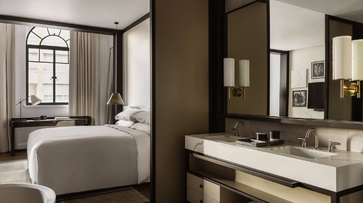 A guestroom at the hotel. Picture: Timothy Kaye