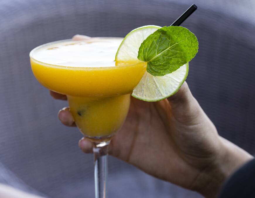 A celebratory cocktail at Darwin's Wharf One restaurant.