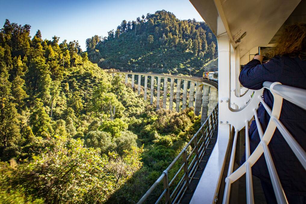 The train passes over several impressive viaducts with sweeping views. The train passes over several impressive viaducts with sweeping views.