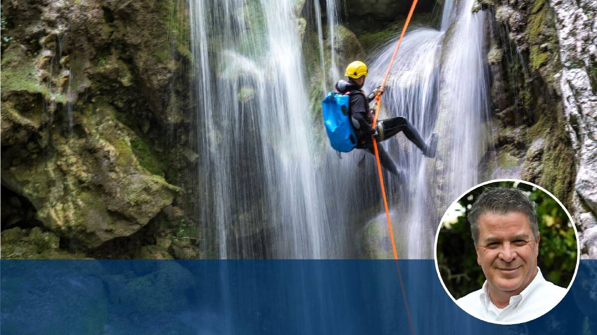 Abseiling down a waterfall needs courage, which travel gives. Picture by Getty Images