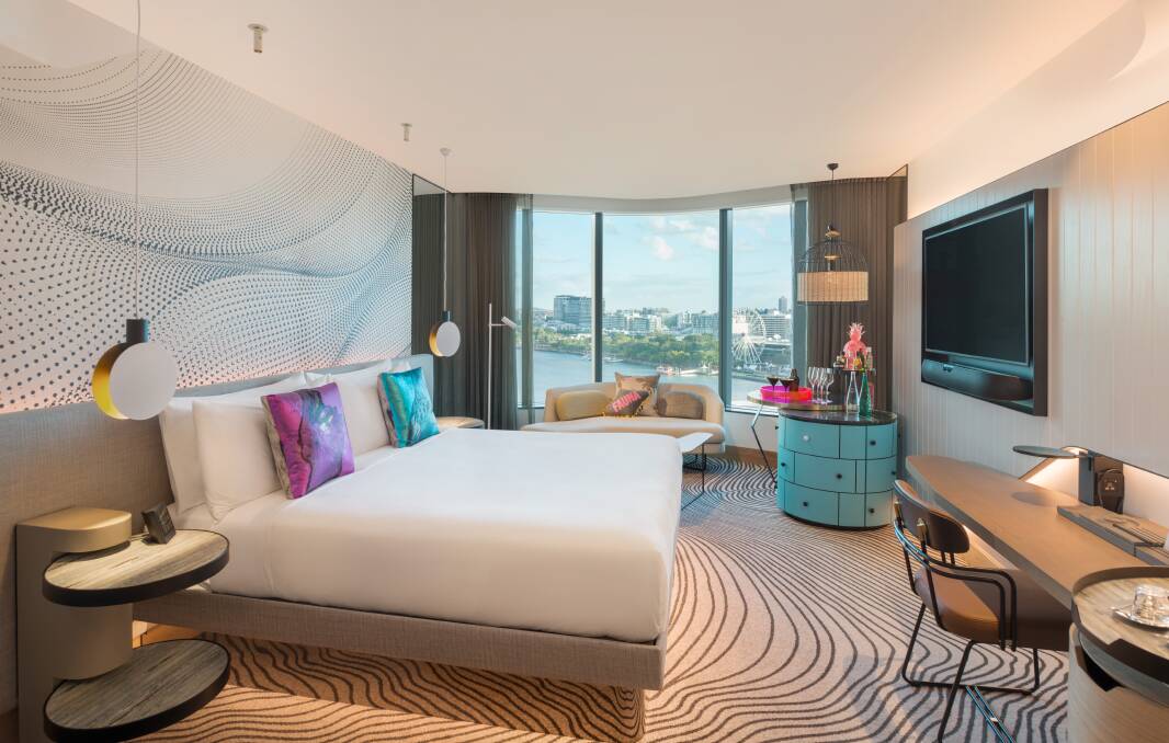 A guest room with river views at W Brisbane. Picture: Tourism and Events Queensland A guest room with river views at W Brisbane. Picture: Tourism and Events Queensland