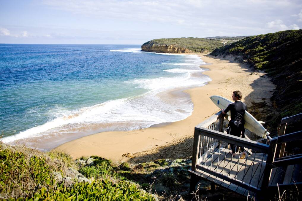 Surfing at Bells Beach. Picture: Visit Victoria Surfing at Bells Beach. Picture: Visit Victoria