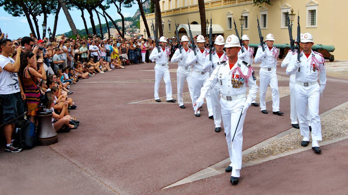 A changing of the guard ceremony in Monte Carlo. Picture: Shutterstock A changing of the guard ceremony in Monte Carlo. Picture: Shutterstock